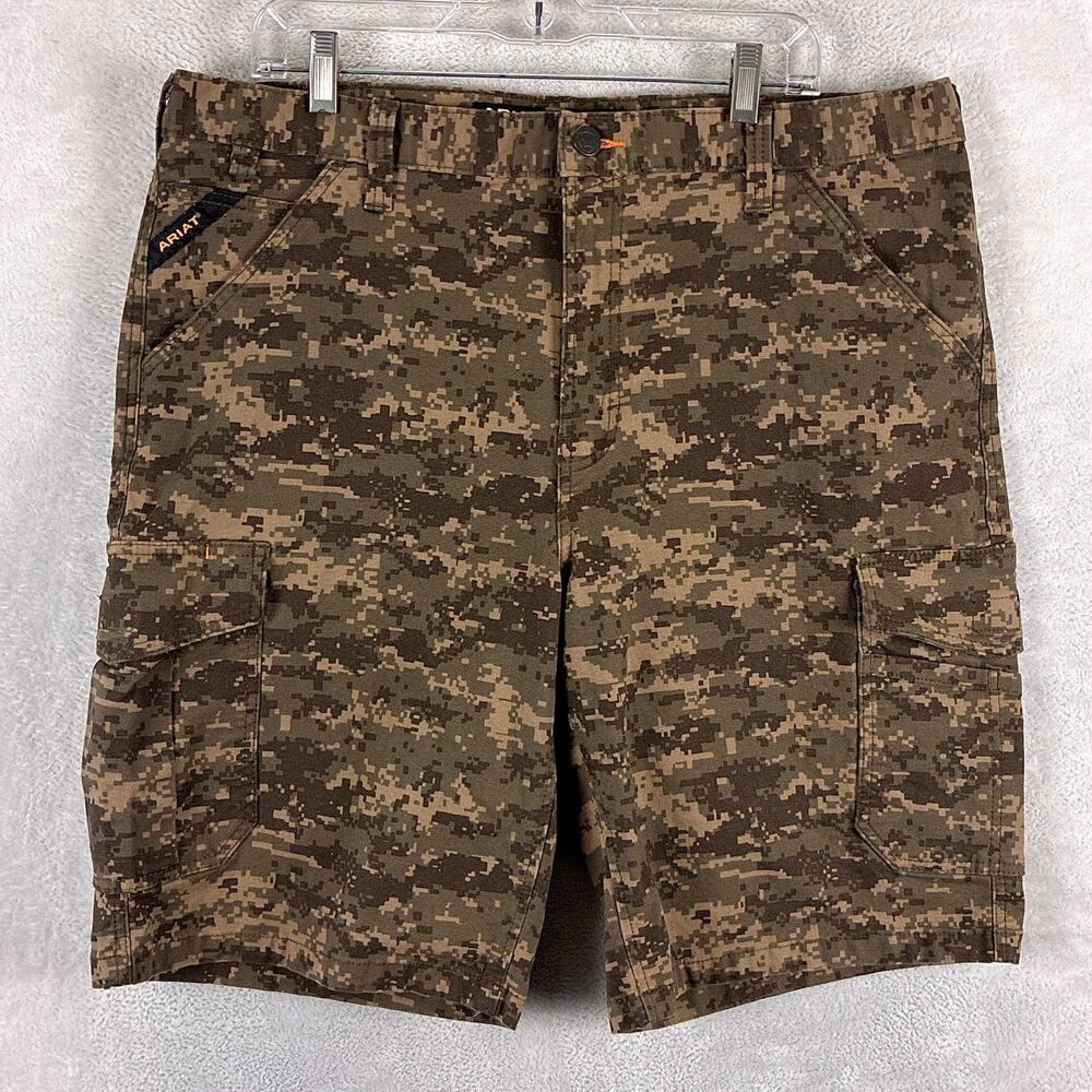 Ariat Shorts Mens 38 Relaxed Rebar M4 Digital MARPAT Camo Cargo Stretch Workwear